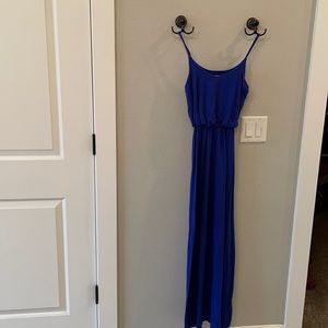 Long blue dress!